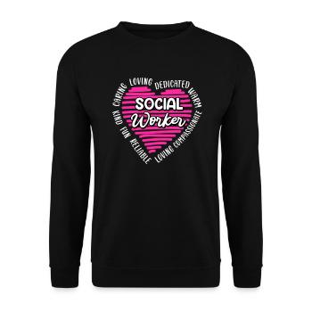 Definition einer Betreuerin Sozialarbeiterin - Unisex Pullover - Schwarz - Vorne - Alina (178cm) & Michal (187cm)