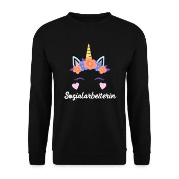 Ich bin einzigartig ich bin Sozialarbeiterin - Unisex Pullover - Schwarz - Vorne - Alina (178cm) & Michal (187cm)