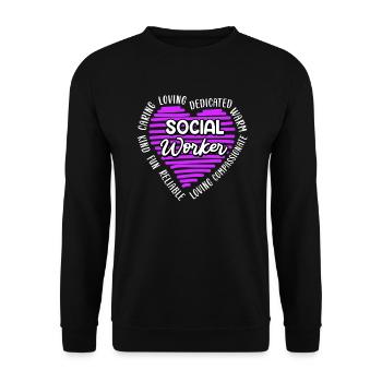 Definition einer Betreuerin Sozialarbeiterin - Unisex Pullover - Schwarz - Vorne - Alina (178cm) & Michal (187cm)