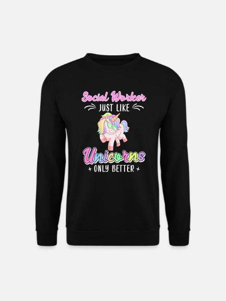 Wie Einhörner nur besser Sozialarbeiterin - Unisex Pullover - Schwarz