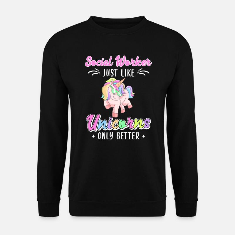 Wie Einhörner nur besser Sozialarbeiterin - Unisex Pullover - Schwarz