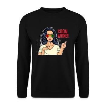 Africa I am a social worker - Unisex Sweatshirt - black - Front - Alina (178cm) & Michal (187cm)