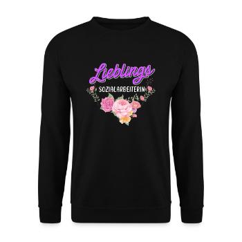 Sozialarbeiterin du bist die beste Betreuerin - Unisex Pullover - Schwarz - Vorne - Alina (178cm) & Michal (187cm)