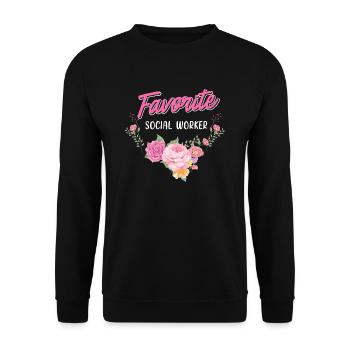 Sozialarbeiterin du bist die beste Betreuerin - Unisex Pullover - Schwarz - Vorne - Alina (178cm) & Michal (187cm)