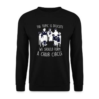 Social Work Chair Circle Group Social Workers - Unisex Sweatshirt - black - Front - Alina (178cm) & Michal (187cm)
