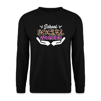 Betreuer an einer Schule Sozialarbeiterin - Unisex Pullover - Schwarz - Vorne - Alina (178cm) & Michal (187cm)