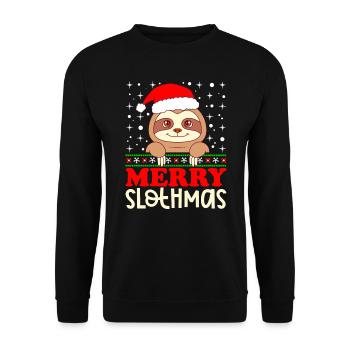 Joyeux Flothmas Père Noël Paresseux Noël - Sweat-shirt Unisexe - noir - Devant - Alina (178cm) & Michal (187cm)