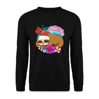 Noël paresseux Joyeux Noël - Sweat-shirt Unisexe - noir - Devant - Alina (178cm) & Michal (187cm)