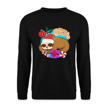 Noël paresseux Joyeux Noël - Sweat-shirt Unisexe - noir - Devant - Alina (178cm) & Michal (187cm)