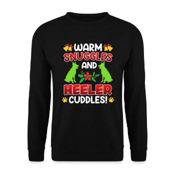 Australian Cattle Dog Warm Snuggles and Heeler - Unisex Sweatshirt - black - Front - Alina (178cm) & Michal (187cm)