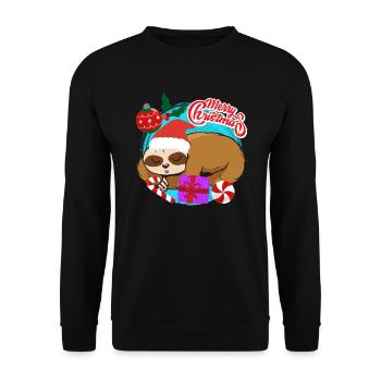Noël paresseux Joyeux Noël - Sweat-shirt Unisexe - noir - Devant - Alina (178cm) & Michal (187cm)