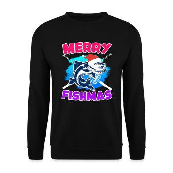 Joyeux poisson Pêche - Sweat-shirt Unisexe - noir - Devant - Alina (178cm) & Michal (187cm)