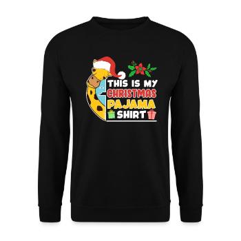 Chemise de Noël Girafe Moche Noël - Sweat-shirt Unisexe - noir - Devant - Alina (178cm) & Michal (187cm)