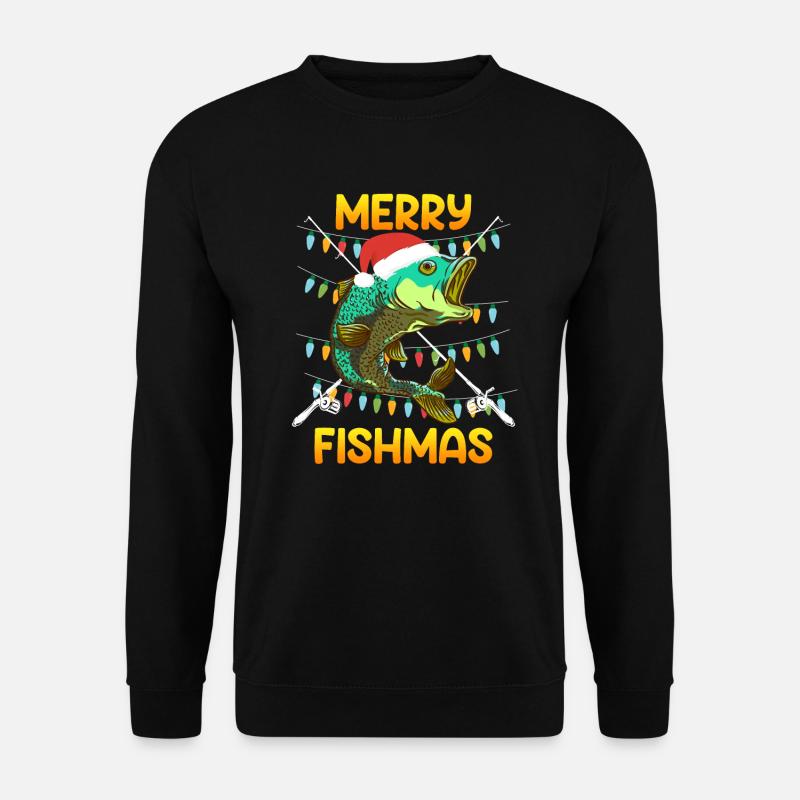 Pêcheur Noël Joyeux poisson Poisson - Sweat-shirt Unisexe - noir
