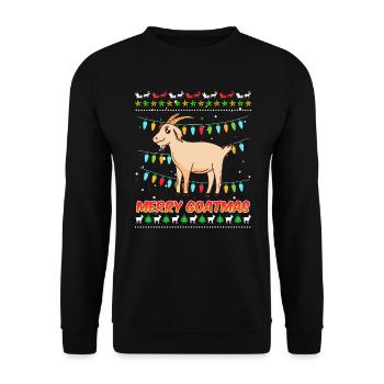 Joyeux Goatmas Chèvre Noël Noël moche - Sweat-shirt Unisexe - noir - Devant - Alina (178cm) & Michal (187cm)