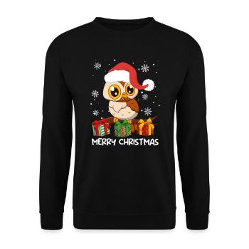 Joyeux Noël Hibou Noël - Sweat-shirt Unisexe - noir - Devant - Alina (178cm) & Michal (187cm)