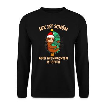 Le sexe du sapin de Noël est agréable mais Noël plus souvent - Sweat-shirt Unisexe - noir - Devant - Alina (178cm) & Michal (187cm)