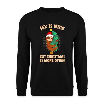 Le sexe du sapin de Noël est agréable mais Noël plus souvent - Sweat-shirt Unisexe - noir - Devant - Alina (178cm) & Michal (187cm)