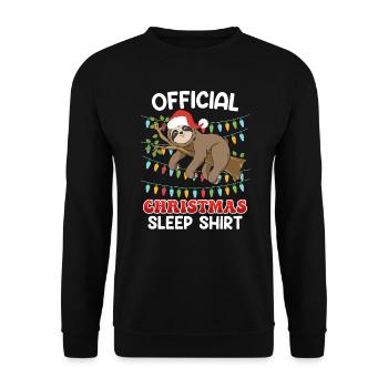 Chemise de Noël officielle Sloth - Sweat-shirt Unisexe - noir - Devant - Alina (178cm) & Michal (187cm)