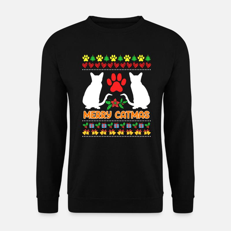 Chats de Noël moches - Sweat-shirt Unisexe - noir