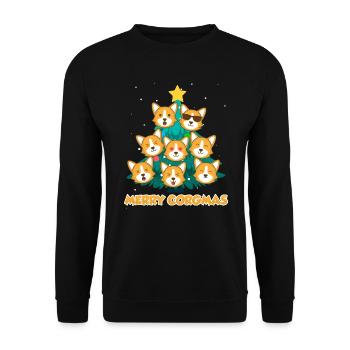 Joyeux Corgmas Chiens Noël Welsh Corgi - Sweat-shirt Unisexe - noir - Devant - Alina (178cm) & Michal (187cm)