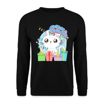 Merry Catmas Cats Children - Unisex Sweatshirt - black - Front - Alina (178cm) & Michal (187cm)