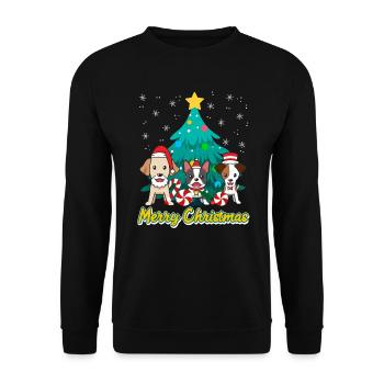 Chiens Noël Joyeux Noël Propriétaires de chiens - Sweat-shirt Unisexe - noir - Devant - Alina (178cm) & Michal (187cm)