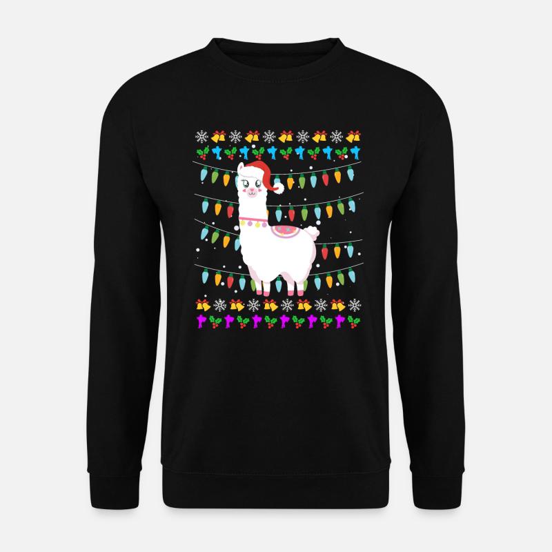 Ugly Christmas Lama Alpaka Weihnachten - Unisex Pullover - Schwarz
