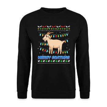 Joyeux Goatmas Chèvre Noël Noël moche - Sweat-shirt Unisexe - noir - Devant - Alina (178cm) & Michal (187cm)