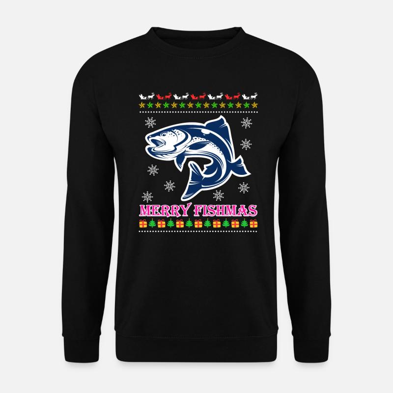 Ange Noël Joyeux Poissonnier Pêcheur - Sweat-shirt Unisexe - noir