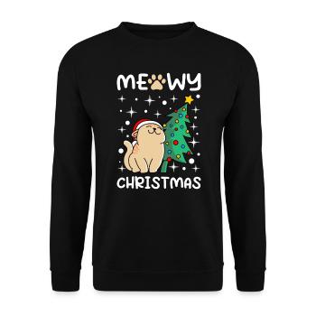 Meowy Christmas Cats Christmas - Unisex Sweatshirt - black - Front - Alina (178cm) & Michal (187cm)