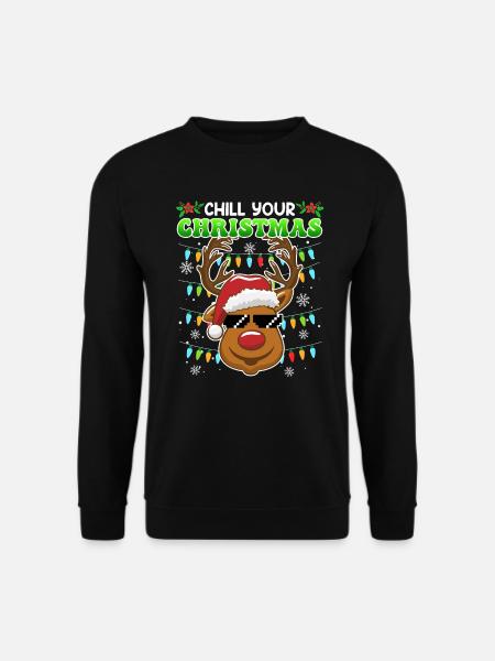 Chill your Christmas Weihnachten Rentier - Unisex Pullover - Schwarz