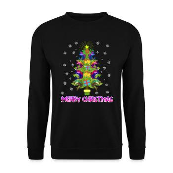 Joyeux pêcheur à la ligne - Sweat-shirt Unisexe - noir - Devant - Alina (178cm) & Michal (187cm)