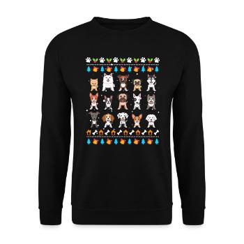 Chiens de Noël moches Propriétaires de chiens Noël - Sweat-shirt Unisexe - noir - Devant - Alina (178cm) & Michal (187cm)