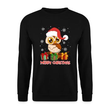 Joyeux Noël Hibou Noël - Sweat-shirt Unisexe - noir - Devant - Alina (178cm) & Michal (187cm)