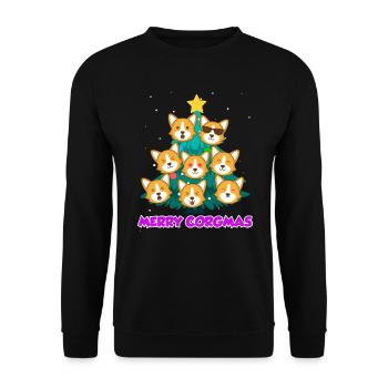 Joyeux Corgmas Chiens Noël Welsh Corgi - Sweat-shirt Unisexe - noir - Devant - Alina (178cm) & Michal (187cm)