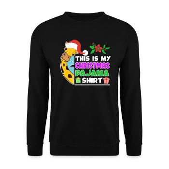 Chemise de Noël Girafe Moche Noël - Sweat-shirt Unisexe - noir - Devant - Alina (178cm) & Michal (187cm)