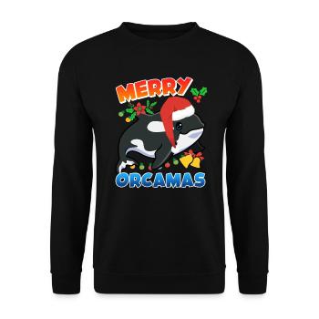 Merry Orcamas Orca Wal - Unisex Pullover - Schwarz - Vorne - Alina (178cm) & Michal (187cm)