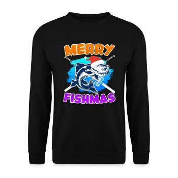 Joyeux poisson Pêche - Sweat-shirt Unisexe - noir - Devant - Alina (178cm) & Michal (187cm)