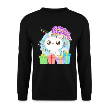 Merry Catmas Cats Children - Unisex Sweatshirt - black - Front - Alina (178cm) & Michal (187cm)
