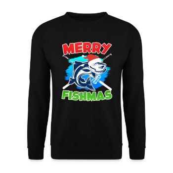 Joyeux poisson Pêche - Sweat-shirt Unisexe - noir - Devant - Alina (178cm) & Michal (187cm)