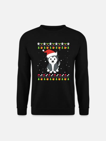 Husky Weihnachten Ugly Christmas - Unisex Pullover - Schwarz