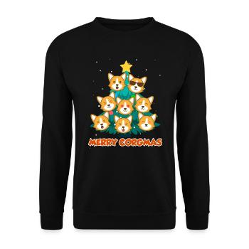 Joyeux Corgmas Chiens Noël Welsh Corgi - Sweat-shirt Unisexe - noir - Devant - Alina (178cm) & Michal (187cm)