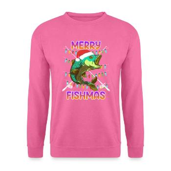 Pêcheur Noël Joyeux poisson Poisson - Sweat-shirt Unisexe - rose - Devant