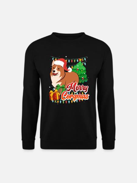 Merry Corgmas Hundebesitzer Corgi Hund - Unisex Pullover - Schwarz