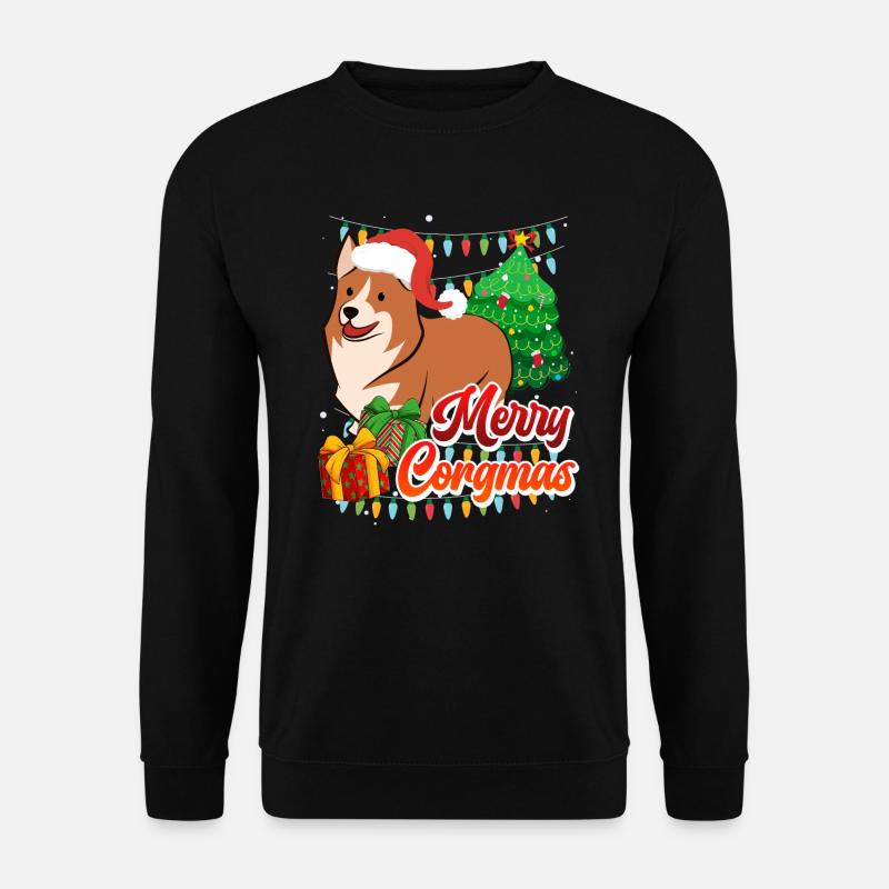 Merry Corgmas Hundebesitzer Corgi Hund - Unisex Pullover - Schwarz