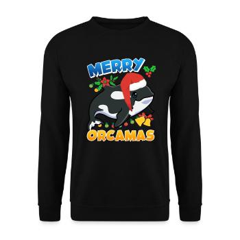 Merry Orcamas Orca Wal - Unisex Pullover - Schwarz - Vorne - Alina (178cm) & Michal (187cm)