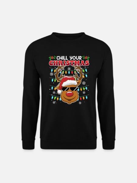 Chill your Christmas Weihnachten Rentier - Unisex Pullover - Schwarz