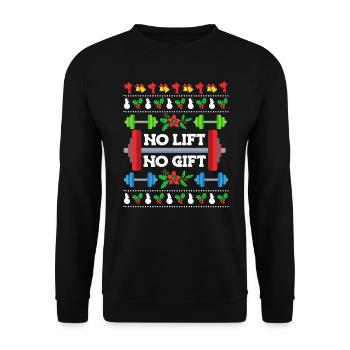 Weight Training Trainer No Lift no Gift Dumbbell - Unisex Sweatshirt - black - Front - Alina (178cm) & Michal (187cm)
