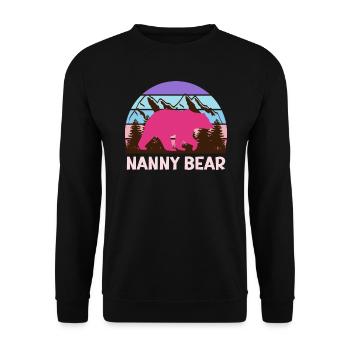 Mama bear Nanny bear Tagesmutter - Unisex Pullover - Schwarz - Vorne - Alina (178cm) & Michal (187cm)